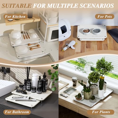 Pearl White 2Pcs Large Stone Dish Drying Mat with Acacia Wood Holder Stand for 1 Inch Cutting Board and Stone Drying Mat for Kitchen Counter Quick Dry Diatomaceous Earth Mat for Kitchen Counter - color: Acacia Holder Pearl
