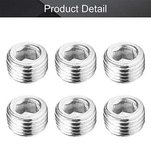 Othmro 6pcs Iron Hex Socket Pipe Fitting, 1/2" Female Thread Hose Adapter Connector Fit for 0.49" Tubes Pipe Plug Fitting Assortment Set for Garden Pipe Pneumatic Solenoid Valve Silver - size: 6pcs 1/2"