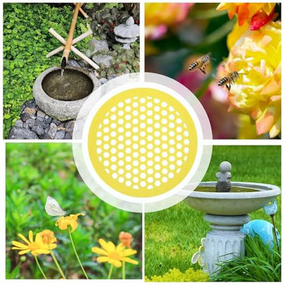 12pcs Floating Bee Island Watering Feeder Station Honeycomb Tray for Outdoor Garden Thirsty Pollinators Drinker
