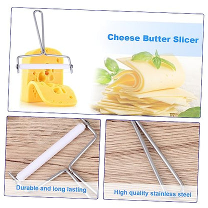 Cabilock 6 Pcs Butter Scraper Steel Cheese Scraper Wire Cheese Cutter Butter Churner Cream Knife Wire Cutters Food Scraper Cheese Slicer Wire Cheese Wire Cheese It Bread Making Tool Silver - color: Silverx3pcs, size: 14.5X10.5 CMx3pcs