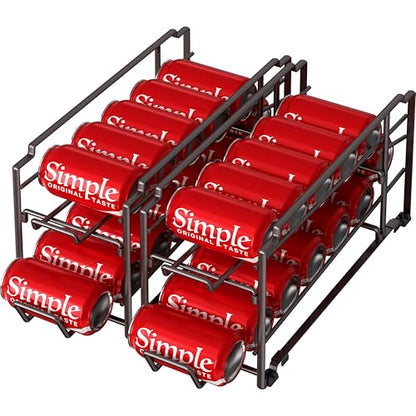 Simple Houseware Stackable Beverage Soda Can Dispenser Organizer Rack, Bronze - 2 Pack - color: Bronze, size: Standard