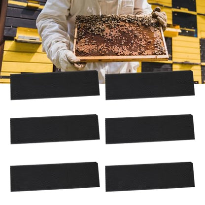 TZLMWDFRWG 6Pcs Beeswax Sheets, 16.7X4.9in Beehive Foundation Sheets, Flexibility, Beeswax Honeycomb Sheets for Beekeeping