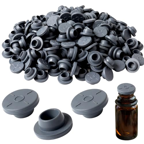 250 Pieces 20mm Rubber Bottle Stoppers Self Healing Injection Port Mushroom Growing Supplies for Glass Vial and Liquid Culture Jars