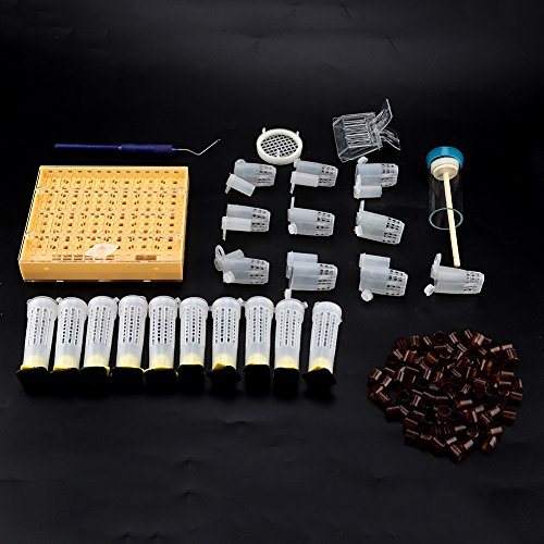 155Pcs Bee Queen Rearing Grafting Kit,Queen Rearing Kit,Bee Cultivating Tool Plastic Beekeeping Box Cell Cup Marking Tube bee Rearing System Grafting Tool Set