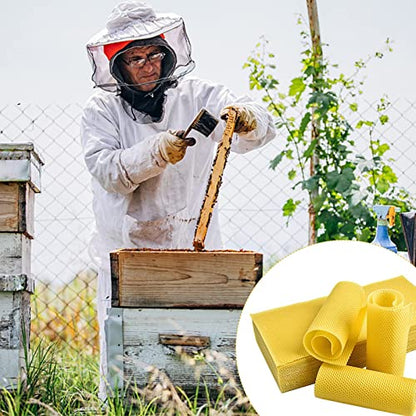 30PCS Beeswax Sheets, Bee-Wax Foundation Sheets 16-1/2 x 8-1/3 inch for Bee Hive Frames,Beeswax Sheets for Beekeeping,Candles Making,Bee-Wax Honeycomb Sheets for Hives (42cm x 21cm)