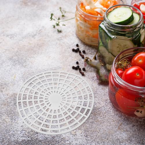 5pcs Plastic Pickling Mesh Plate: 7" Vegetable Fermentation Press for Canning Jars - Fermenting Tamper Tool for Kimchi Sauerkraut Pickled Chili - size: 17.00X17.00X1.50CM