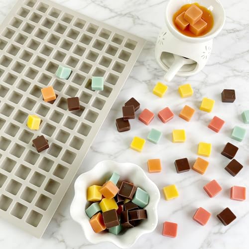 Square Candy Molds, 126-Cavity Mini Silicone Chocolate Mold | Non-stick, Easy to Demold,Mini Square Molds for Chocolate, Hard Candy, Ice, Gummy, Dog Snacks, Bite Size Pudding - color: 126 Cavity Square Mold