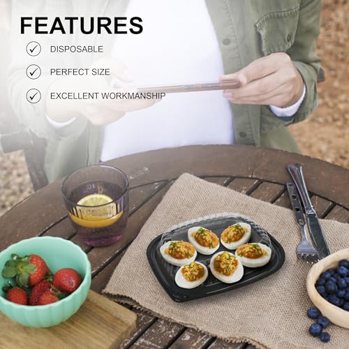 MT Products Clear Deviled Egg Containers Holds 6 Eggs 6.5" x 5.63" x 1.19" - Durable Egg Platter Tray (Pack of 12) - Made in the USA - size: 6.5 x 5.63 x 1.19 in