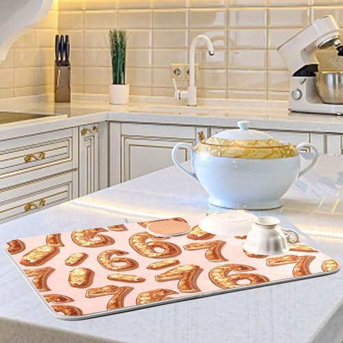 Dish Drying Mat for Kitchen Counter Corndogs Cheese 67 Absorbent Drying Dish Mat 18×24 inch Dish Rack Pad Coffee Mat for Sink Dishes Under Rack - size: 18x24in