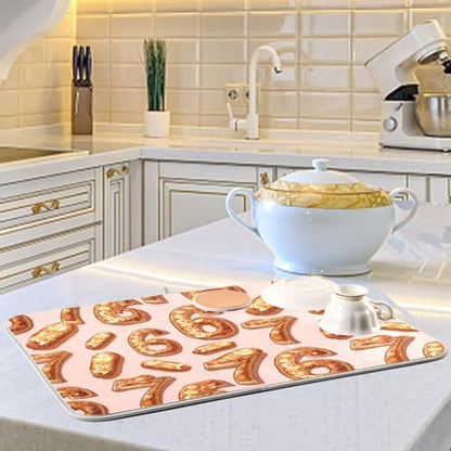 Dish Drying Mat for Kitchen Counter Corndogs Cheese 67 Absorbent Drying Dish Mat 18×24 inch Dish Rack Pad Coffee Mat for Sink Dishes Under Rack - size: 18x24in