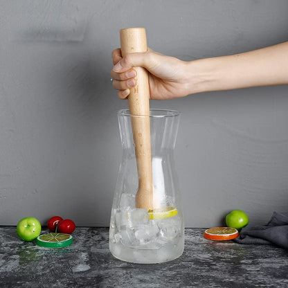 Wooden Muddler for Cocktails 10 Inch, Home and Bar Muddler for Mojitos, Fruit Drinks, Sturdy Wood, Professional Bar Tool - color: 1pack