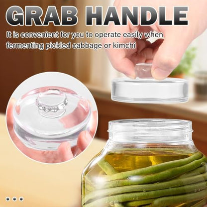12Pcs Glass Fermentation Weights Kit for Beginners with Easy Grip Handle Transparent Pickle Glass Weights for Wide Mouth Mason Jars Pickles (Style 3) - color: Style 3