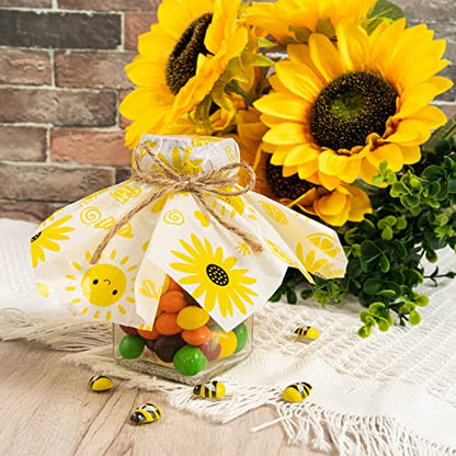 100 Pcs Wax Paper Sheets for Food, Sunflower Wax Papers for Food Sandwich Wrap Paper Deli Wraps, Waterproof Oil-proof Picnic Basket Liners with Sunflower Pattern for Kitchen Handmade Food - color: Sunflower