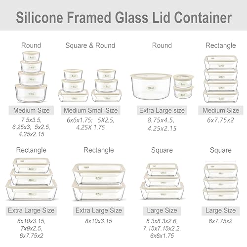 Urban Green Glass Food Container Set with Glass Lid, 3 Pack, Meal Prep Containers with Silicone Airtight Lid, 1 Large Glass Salad Bowl, 2 small dressing containers,Leakproof, 100% Plastic Free - color: White Sand - 3RD