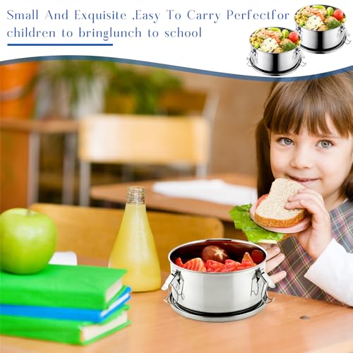 4 Pcs Stainless Steel Bento Box Bulk 54 oz Reusable 304 Stainless Steel Food Storage Containers with Lockable Clips to Leak Proof, Dishwasher Safe - size: 54 oz