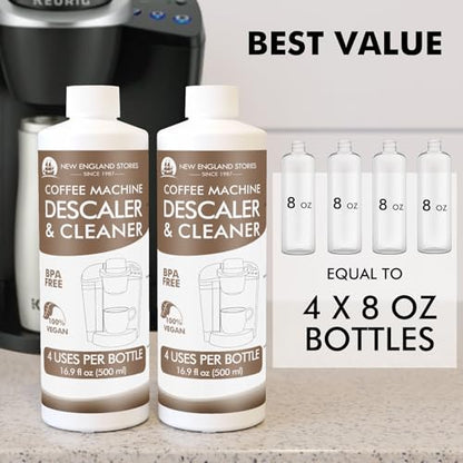 New England Stories 8 Uses Descaling Solution Compatible with Keurig - 33.8oz Coffee Machine Descaler, Espresso Coffee Maker Cleaner, Coffee Pot Limescale Remover - style: Descaling Solution for keurig