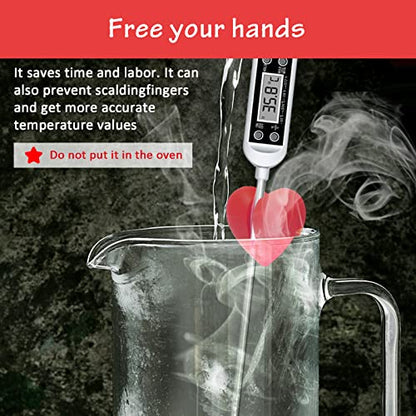 2Pcs Thermometer Pot Clip Holder, Windspeed Red Candy Thermometer Pot Clip Holder for Digital Thermometer Holder for Candle Soap Jam Candy Milk Chocolate Cooking(No Thermometer Include) - color: Red