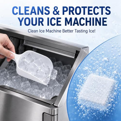 Ice Machine Cleaner Tablets Descaler, 24 Count Nickel Safe Ice Maker Cleaner Tablets, Compatible with Countertop, Nugget, Opal, Kitchenaid, GE Profile, Food-Grade Formula, Effective Descaling