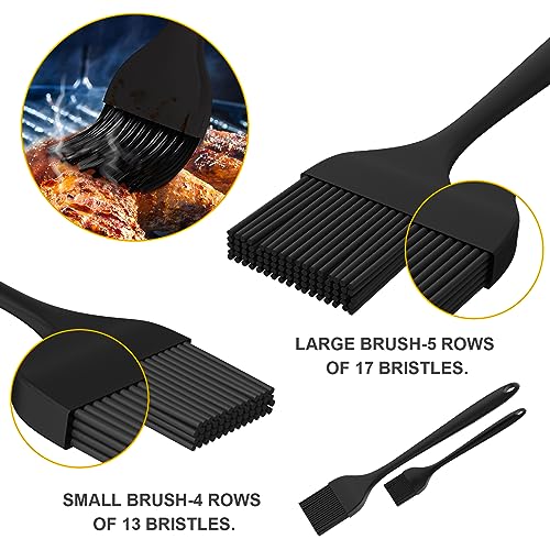 DE LINKAGE Silicone Basting Pastry Brush, Heat Resistant Cooking Brush for Oil and Sauce. BPA Free and Dishwasher Safe (2 Pcs).
