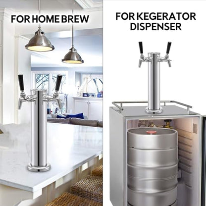 Beer Flow Control Tap, Stainless Steel Core, Adjustable Flow Control Tap for Home Brew or Commercial Keg, Forward Sealing with No Leaks