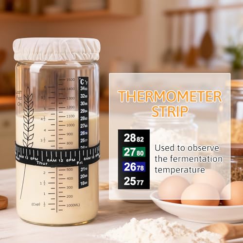 Premium Sourdough Starter Jar, 57oz Large Capacity Sourdough Jar | Sourdough Bread Starter Kit for Perfect Sour Dough Bread (Black, 2 Pack) - size: Tall - Black 2 Pack