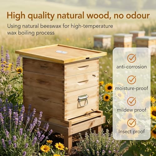 MINEHAJIME 4pcs Beehive Inner Cover for 10 Frame Hive Box,Beeswax-Coated Bee Hive Cover,Beekeeping Supplies,Bee Hive Screen Inner Cover,All eginners and Professional Beekeepers (10 Frame-4pcs) - size: 10 Frame-4pcs