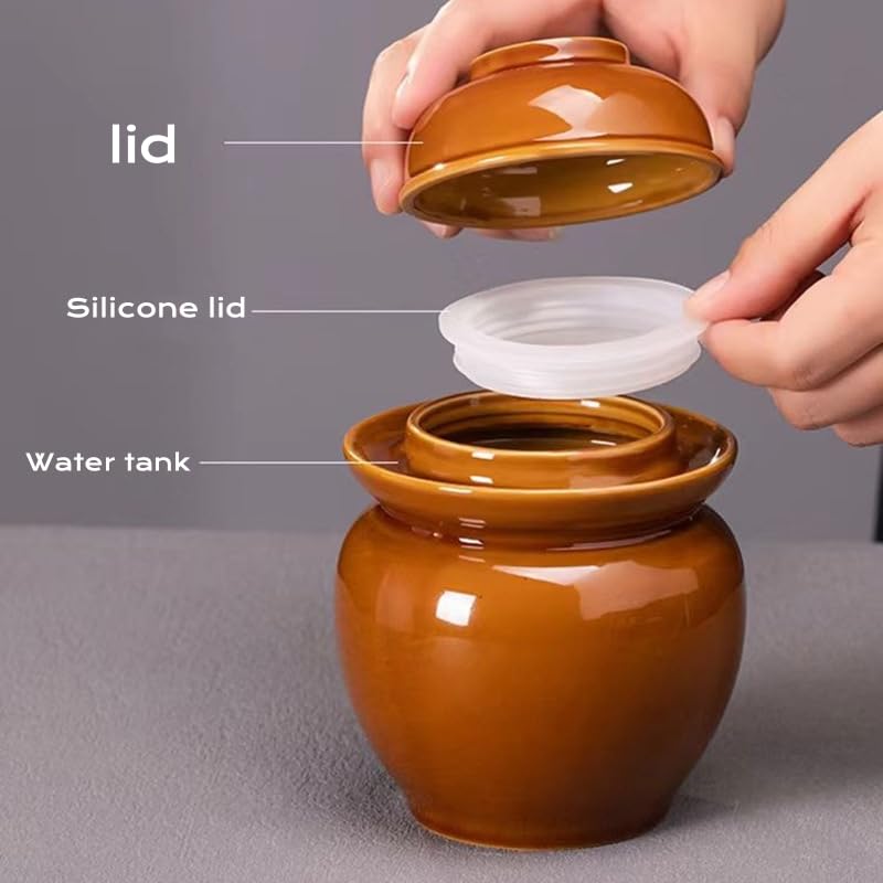 Pickle jar, Fermenting Jar, mini ceramic jar, clay jar, (capacity: 1 pound), household pickle jar. Kimchi Crock