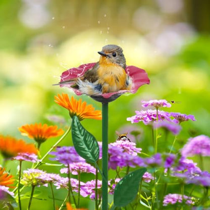 dreamysoul 4 Pack Bee Watering Station, Bee Waterer for Honey Bee & Butterfly, Metal Bee Bath with Flower Design for Garden Yard - color: Colorful-e