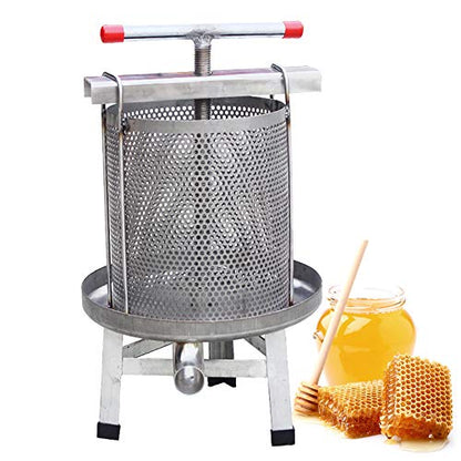 Honey Presser Beeswax Extractor Beekeeping Machine Stainless Steel Household Manual Honey Press Extractor Beekeeping Tool for Wine Honey and Juice Making (201 Stainless steel)
