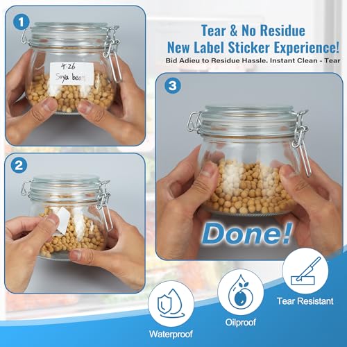 BLISKO 500 Pcs Removable Labels Easy Peel Off, 1x2 Inch Blank Food Label Stickers, Waterproof, Oil Resistant, No Residue, Freezer Tape for Labeling, Freezer Labels for Home, Restaurants & Catering - size: 500 Pcs Blank Labels (1 x 2 Inch)