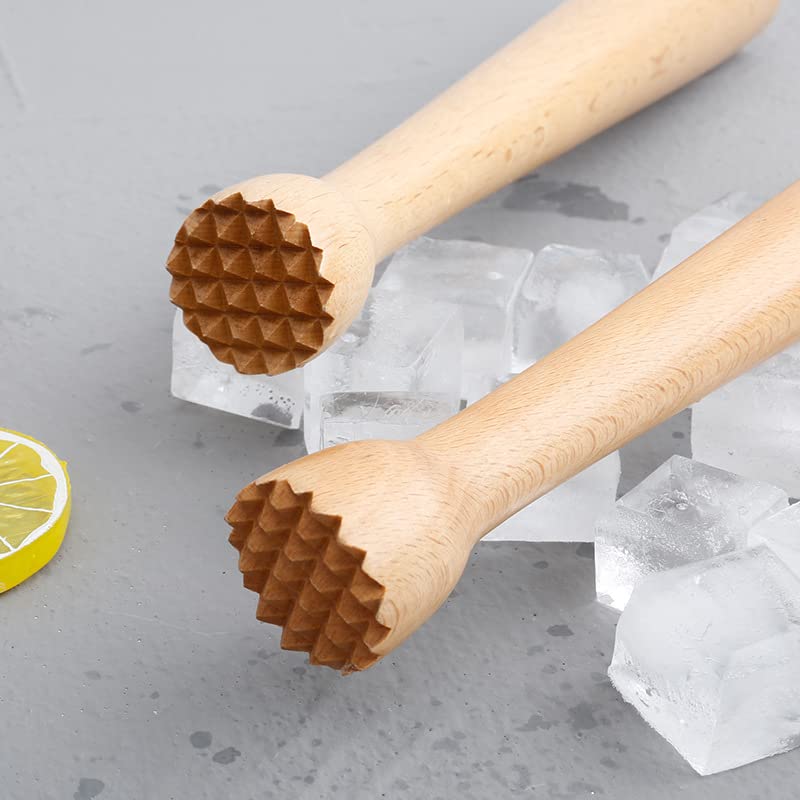 Wooden Muddler for Cocktails 10 Inch, Home and Bar Muddler for Mojitos, Fruit Drinks, Sturdy Wood, Professional Bar Tool - color: 1pack