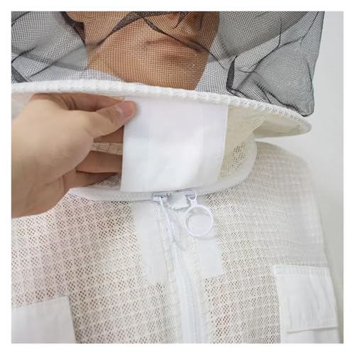 Beekeeping Anti Bee Suit 3 Layer Mesh Breathable Ventilated Protective Clothing Bee Jacket with Removable Safty Veil Hat Suits(Large) - size: Large