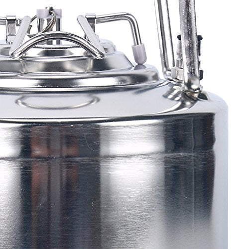 Stainless Steel 1.6 Gallon Mini Ball Lock Keg System For Small Batch HomeBrewing Beer Brewing Strap Handle (6L)