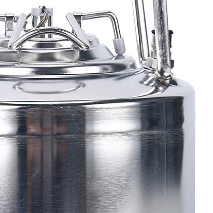 Stainless Steel 1.6 Gallon Mini Ball Lock Keg System For Small Batch HomeBrewing Beer Brewing Strap Handle (6L)