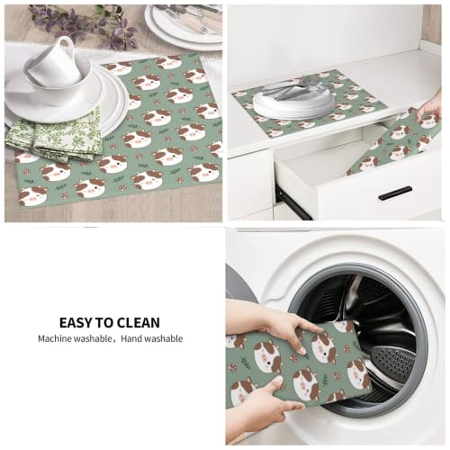 Cute Cow Mushrooms Green Leaf Dish Drying Mats for Kitchen Counter, Super Absorbent Microfiber Drainer Pad, Washable Reversible Appliance Protector, Everyday Kitchen Must-Have, 16x18 Inch - color: Cute Cow Mushrooms Green Leaf