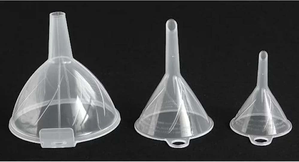 JapanBargain 3102, Set of 3 Japanese Funnel Set Mini and Small Funnels Liquid and Dry Ingredients, BPA Free, Made in Japan, 2 Set