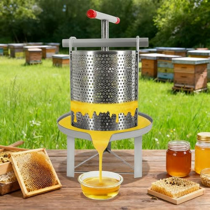 Stainless Steel Manual Honey Extractor, Household Beekeeping Machine Honey Presser Beeswax Press Tool Honey Presser Manual Beekeeping Extraction Tool for Honey Fruits Vegetables Juice (Style C) - color: Style C