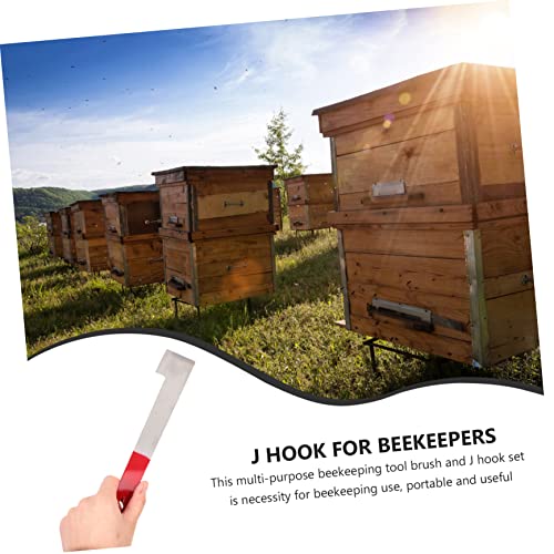 LABRIMP Beekeeping Kit Beehive Tool Brush and j Hook Beehive Beekeeping Tools Compact Lightweight Set