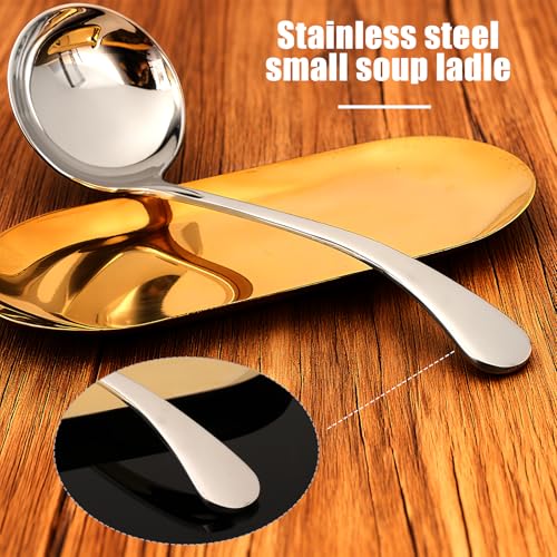 Gravy Ladle 7.9'' Stainless Steel Silver Small Ladle Sauce Soup Ladles Mirror Polished Kitchen Utensil for Spooning Gravy Sauce Soup