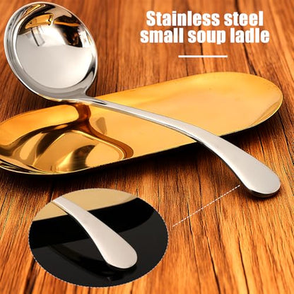 Gravy Ladle 7.9'' Stainless Steel Silver Small Ladle Sauce Soup Ladles Mirror Polished Kitchen Utensil for Spooning Gravy Sauce Soup