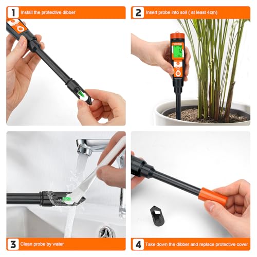 Digital pH Meter for Soil, YINMIK Soil pH Tester for Potted Plants | Professional pH Reader for Soil and Water,Soil pH Test Kit for Garden, Lawn, Greenhouse, Indoor & Outdoor, Farming, Yard Use