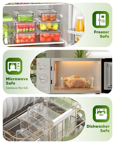 KEMETHY 70 PCS Food Storage Containers with Lids(35 Containers & 35 Lids), BPA-Free Plastic Food Containers for Kitchen Storage, Leak Proof, Reusable Meal Prep Containers with Labels & Pen - color: 70 PCS