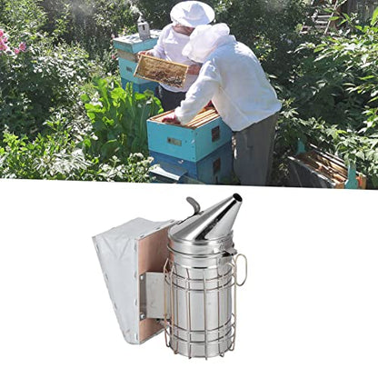 3 Piece Beehive Smoker Set Stainless Steel Smoker with Bee Brush and Scraper Beekeeper Starter Kit for Beekeeping and Colony Management