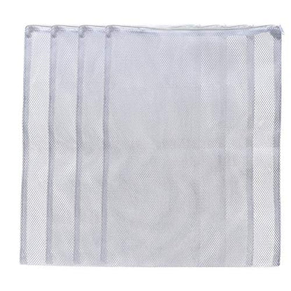 ALEGI Aquarium Mesh Bags Large Filter Media Bags, 17.8" by 13.5", 4pcs | Plastic Zipper, White Net Bags, For Bio Balls & Ammonia Remover