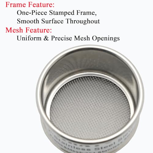 Φ2" 270 Mesh Stainless Steel lab Sieve–Fine Mesh Sieve Strainer & Sturdy Tamiz Sifter for Lab, Industrial, Baking, DIY & Household - for Powder, Flour, Pellet, Grain & Liquid - size: 270mesh (53µm)