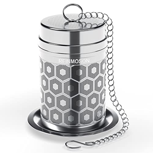 Reinmoson Tea Strainers for Loose Tea, Extra Fine Mesh Tea Infuser, 304 Stainless Steel & Updated Slim Threaded Lid, Loose Leaf Tea Steeper for Black Tea, Rooibos, etc - color: 1 Pack, size: Small