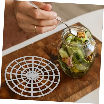 DECHOUS 5pcs Pickle Press Plate for Fermenting Vegetables Round Mesh Design for Pickling Easy to Clean and Robust for Kimchi and Sauerkraut Mason Jars