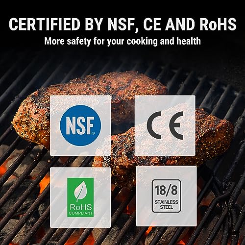 TempPro TP19H Waterproof Digital Meat Thermometer with Ambidextrous Backlit and Motion Sensing Cooking Food Thermometer for BBQ Grill Smoker Oil Fry Candy Thermometer (Previously ThermoPro) - color: Pitch-black