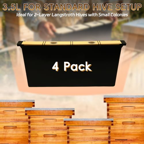 3.5L Standard Bee Frame Feeder, Bee Hive Deep Brood Box Feeder for Honey Bee Sugar Water Feeding (4 Pack) - size: 3.5L 4Pack