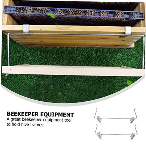 Yardwe 2pcs Bee Box Shelf Metal Stand Metal Clothing Rack Metal Storage Rack Storage Shelf for Bee Houses Beehive Storage Rack Nest Frame Stainless Steel Lift Silver Beehive Holder